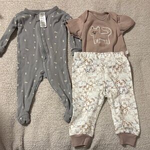 Gray and Brown Kids One Piece Set